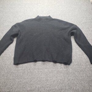 Madewell ReSourced Cashmere Ribbed Mockneck Pullover Sweater MA885 Womens Size L